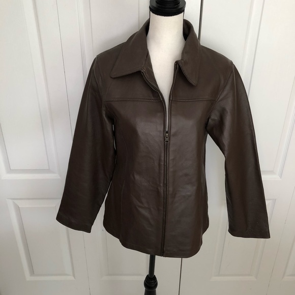 M.I.C. Studio | Brown Leather Jacket - Picture 1 of 8